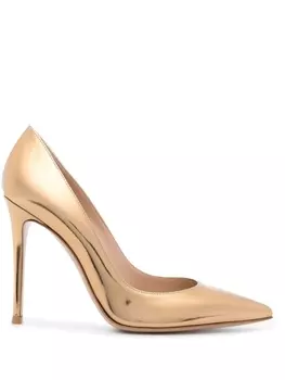 Gianvito Rossi туфли-лодочки Gianvito 105 с эффектом металлик, золотистый