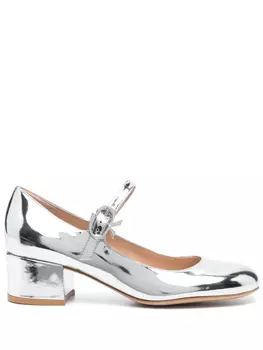 Gianvito Rossi туфли Mary Ribbon 45, серебристый