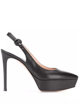 Gianvito Rossi туфли на платформе с ремешком на пятке, черный