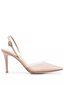 Gianvito Rossi туфли Ribbon D'Orsay с ремешком на пятке, нейтральный цвет
