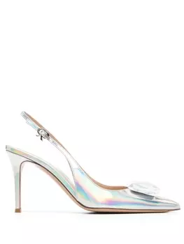 Gianvito Rossi туфли с эффектом металлик, серебристый