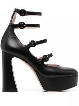 Gianvito Rossi туфли с миндалевидным носком, черный