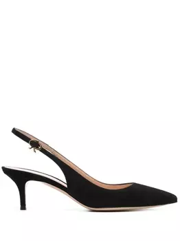 Gianvito Rossi туфли с заостренным носком и ремешком на пятке, черный