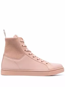 Gianvito Rossi высокие кеды с трикотажными вставками, розовый