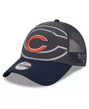 Гибкая кепка Little Boys and Girls Graphite, Navy Chicago Bears Reflect 9Forty New Era, серый