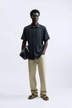 Гибкая рубашка Zara, черный