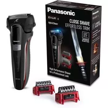 Гибридная бритва Es-Ll41 3-в-1 для бритья, подравнивания и укладки с 2 насадками, черная, Panasonic