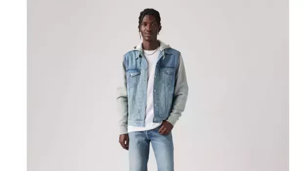 Гибридная куртка дальнобойщика с худи и худи Levi's, цвет Candy Man - Medium Wash