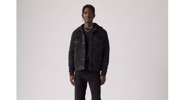 Гибридная куртка дальнобойщика с худи и худи Levi's, черный