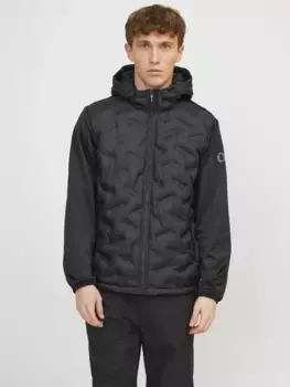 Гибридная куртка Jack & Jones "JCOHEAT HYBRID JACKET NOOS", с капюшоном, черный