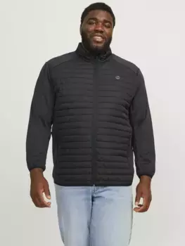 Гибридная куртка Jack & Jones PlusSize "JJEMULTI QUILTED COLLAR NOOS PLS", с капюшоном, черный