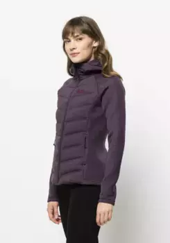 Гибридная куртка Jack Wolfskin "TASMAN DOWN HYBRID W", с капюшоном, цвет Grapevine