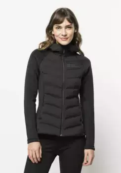 Гибридная куртка Jack Wolfskin "TASMAN DOWN HYBRID W", с капюшоном, черный