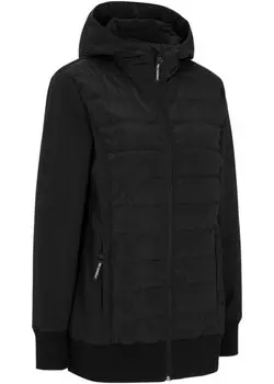 Гибридная стеганая куртка из водоотталкивающей смеси материалов Bpc Bonprix Collection, черный