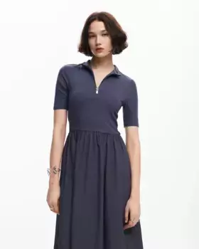 Гибридное платье миди Desigual, серый