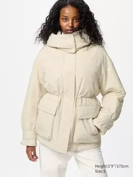 Гибридное пуховое пальто Uniqlo, бежевый