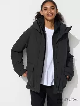 Гибридное пуховое пальто Uniqlo, черный