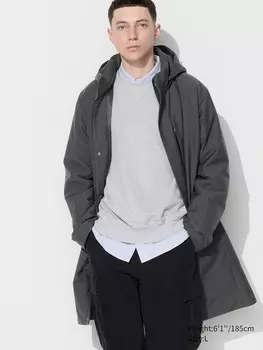 Гибридное пуховое пальто Uniqlo, серый