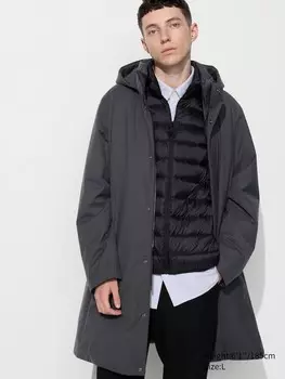 Гибридное пуховое пальто Uniqlo, серый