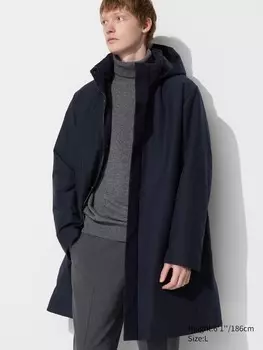 Гибридное пуховое пальто Uniqlo, синий