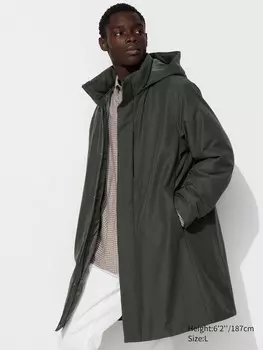Гибридное пуховое пальто Uniqlo, зеленый