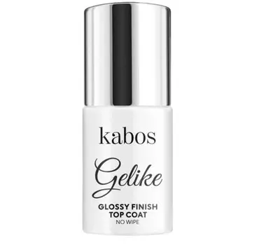 Гибридное верхнее покрытие без липкого слоя Kabos Gelike Glossy Finish Top Coat No Wipe, 8 мл