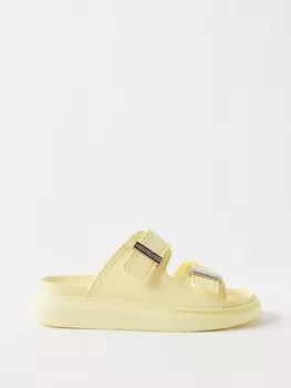 Гибридные резиновые сандалии с двумя ремешками Alexander McQueen, желтый