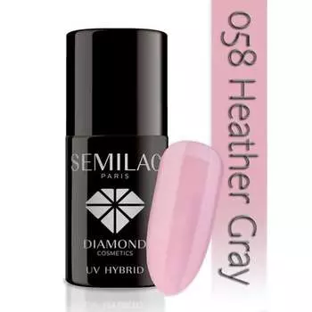 Гибридный лак, 058 Серый Хизер, 7 мл Semilac, UV Hybrid