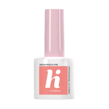 Гибридный лак для ногтей 116 неоновый персик Hi Hybrid, 5 мл