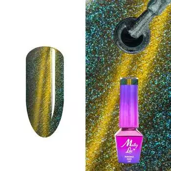 Гибридный лак для ногтей, 161 Fairy Astral, 5 мл Molly Lac, Cat Eye