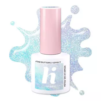 Гибридный лак для ногтей 348 с эффектом бабочки Hi Hybrid, 5 мл
