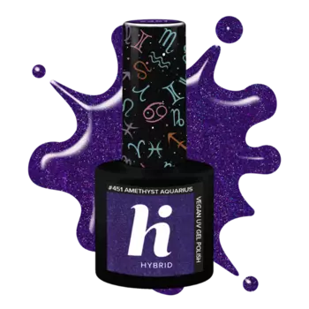 Гибридный лак для ногтей 451 аметистовый водолей, 5 мл Hi Hybrid, цвет 451 amethyst aquarius