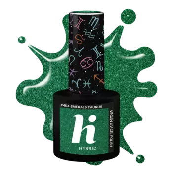 Гибридный лак для ногтей 454 изумрудный таурус, 5 мл Hi Hybrid, цвет 454 emerald taurus