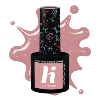 Гибридный лак для ногтей 455 розовый кварц джемини, 5 мл Hi Hybrid, цвет 455 rose quartz gemini