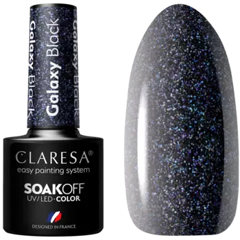 Гибридный лак для ногтей черный Claresa Galaxy, 5 гр