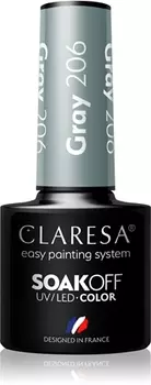 Гибридный лак для ногтей Claresa SoakOff UV/LED Color Savanna Vibes, Gray 206 5 g