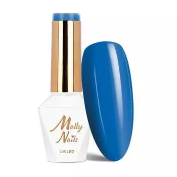 Гибридный лак для ногтей Molly Nails Blue Sky Dark Blue HEMA/Di-HEMA Free 8 г № 116
