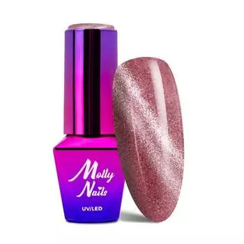 Гибридный лак для ногтей Molly Nails Cat Eye Womanity Kissing 8 г № 440