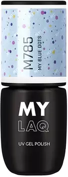 Гибридный лак для ногтей MYLAQ UV Gel Polish, My Blue Dots 5 ml