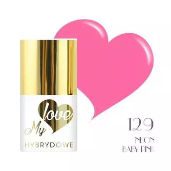 Гибридный лак для ногтей Mylove UV/Led 129 Neon Baby Pink, SUNFLOWER
