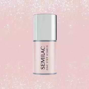 Гибридный лак для ногтей Naked Glitter Beige Semilac 3 в 1 One Step Hybrid 5 мл S259