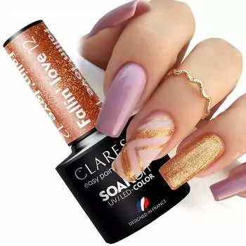 Гибридный лак для ногтей с блестками Claresa Fallin' Love 12 Puderek