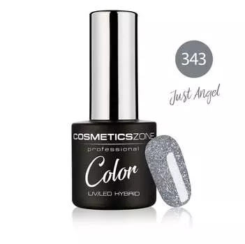 Гибридный лак для ногтей с серебряными блестками 7 мл – Just Angel 343 Cosmetics Zone