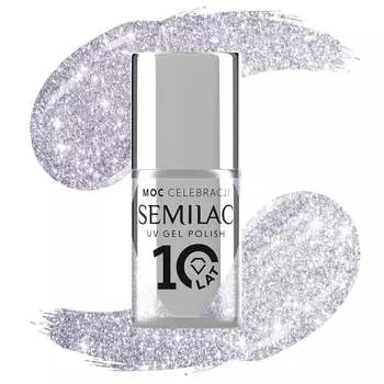 Гибридный лак для ногтей SEMILAC 461 Hollywood Silver 7 мл, ограниченный выпуск