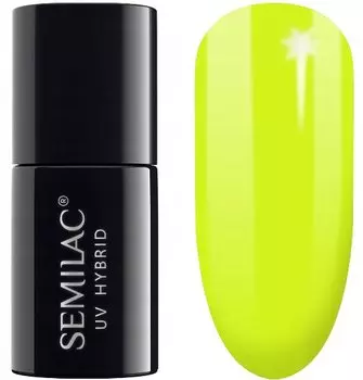 ГИБРИДНЫЙ ЛАК ДЛЯ НОГТЕЙ 565 НЕОНОВЫЙ ЖЕЛТЫЙ 7 МЛ ПОЛУСИКОВЫЙ Semilac
