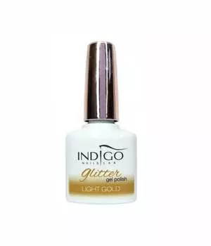 Гибридный лак индиго Light Gold Glitter 7мл, Indigo