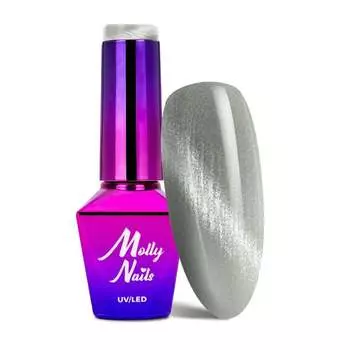 Гибридный лак «кошачий глаз» Molly Nails Crystal Water 8 г № 161