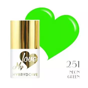 Гибридный лак Mylove UV/Led 251 Neon Green, SUNFLOWER