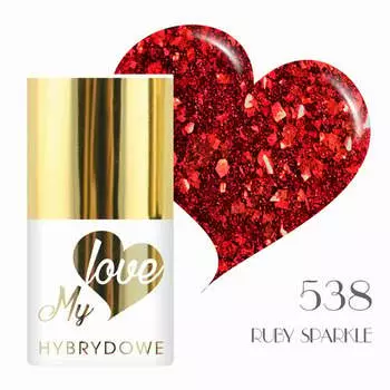Гибридный лак Mylove UV/Led 538 Ruby Sparkle, SUNFLOWER