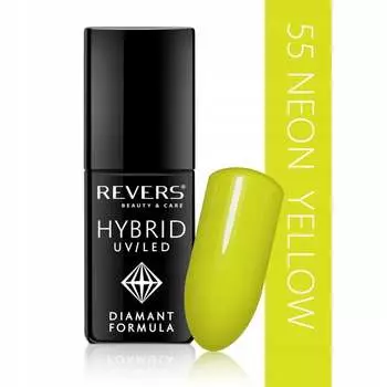 Гибридный лак REVERS UV/LED 55 НЕОНОВЫЙ ЖЕЛТЫЙ 6 мл